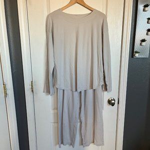 Eileen Fisher cotton pajama set two-piece